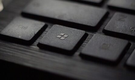 black laptop computer keyboard in closeup photo
